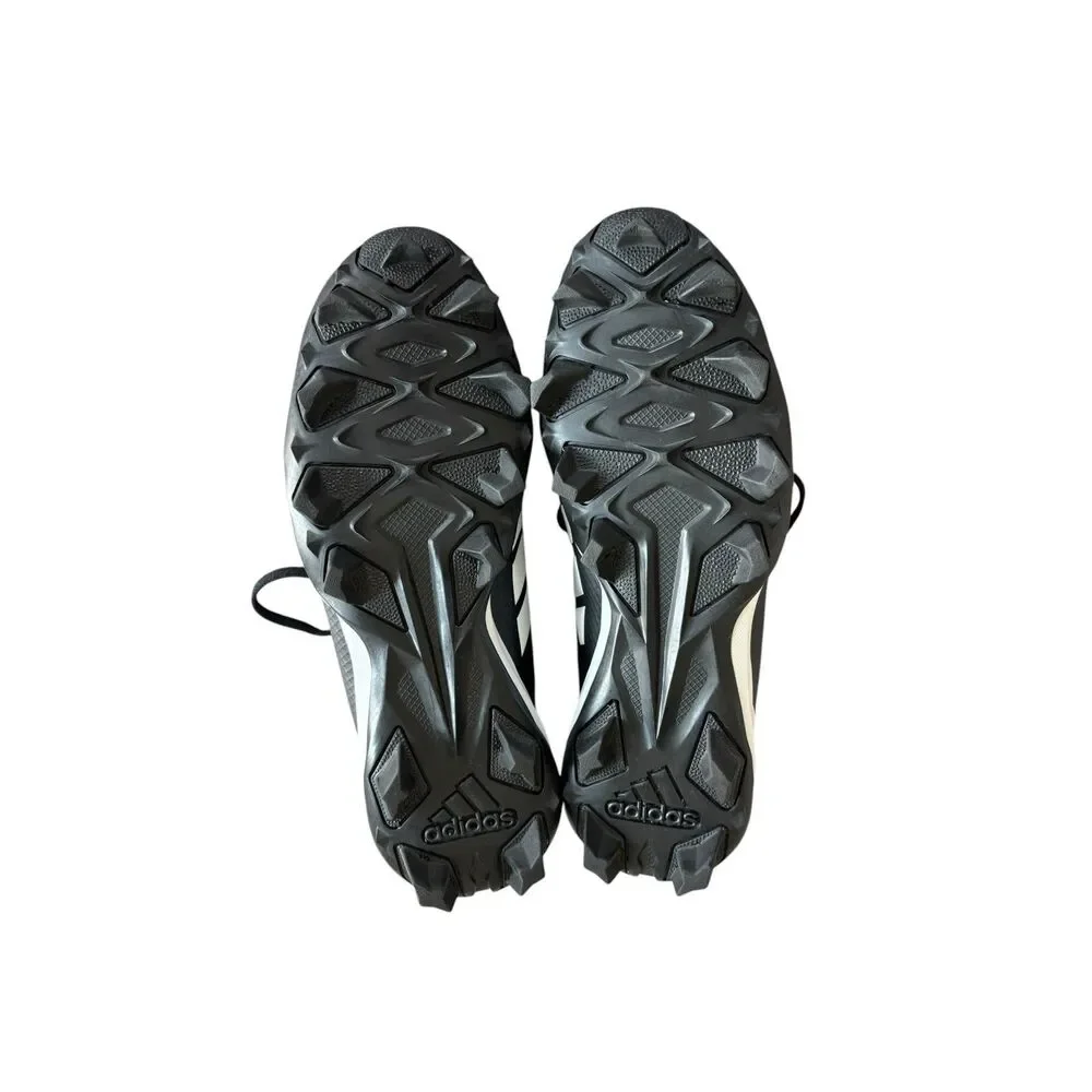 Adidas Adizero Impact.2 Molded Rubber Football Cleats Men's Black White Size 8